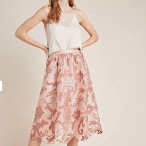 Anthropologie Maeve Shannon Embroidered Midi Skirt NWT